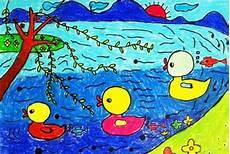 山水风景简笔画带颜色